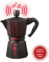 Bialetti Moka Express Stranger Things 6-kops kaffemaskine, musikknap med USB-C-opladningsfunktion, ikke egnet til induktionskogeplader, 6 kopper (270 ml), sort