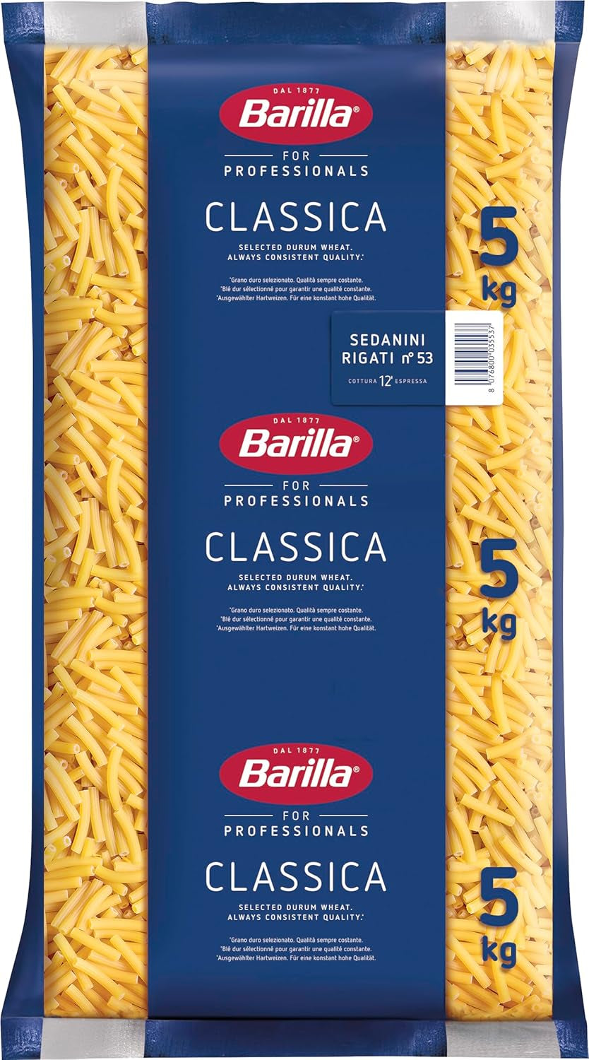 Penne Rigate Barilla durumhvede pasta n. 73 – Pakke med 1 (1x5 kg)