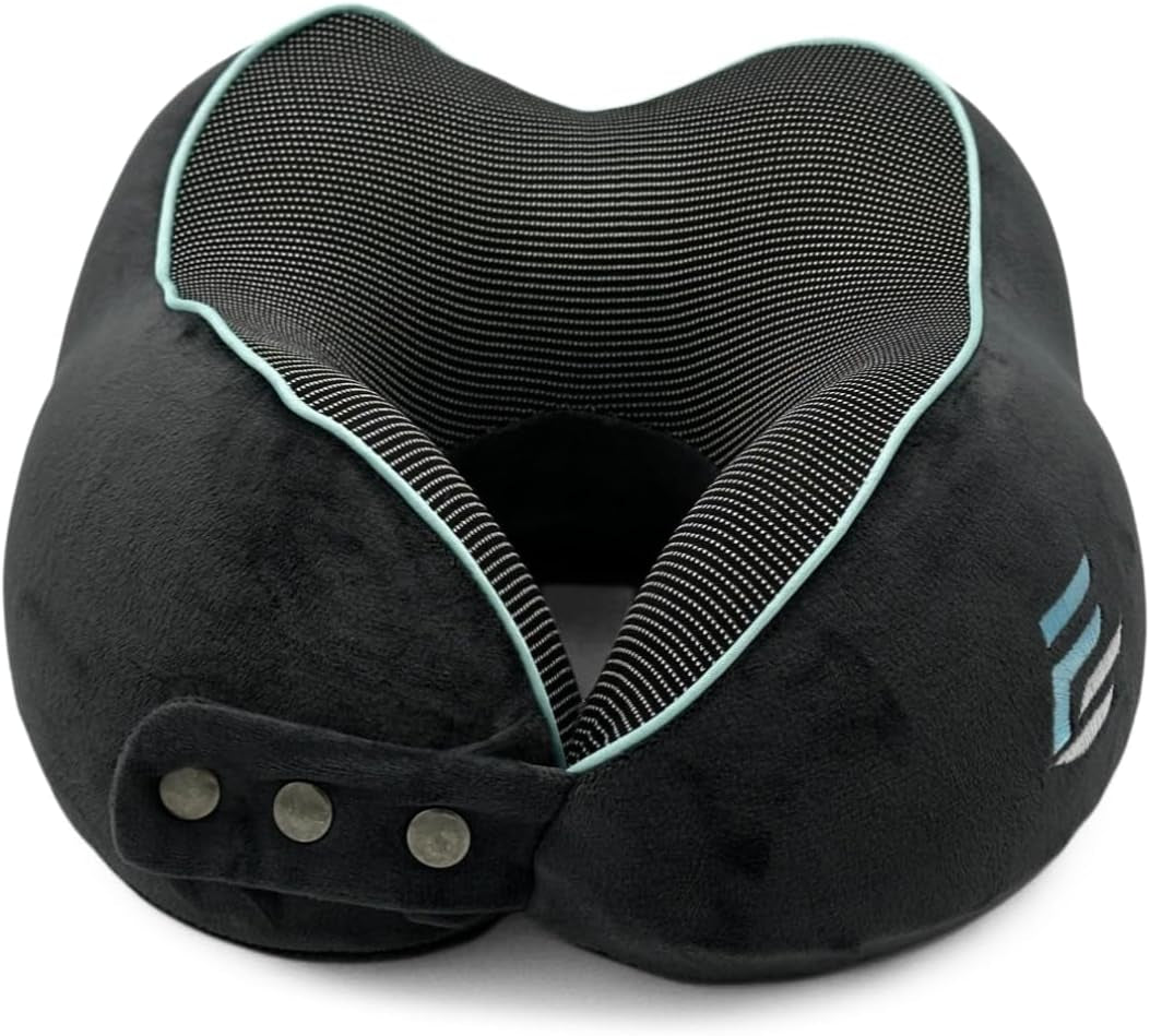 Flagshipper fly-nakkepude - voksen nakkepude - bil nakkepude - memory foam rejsepude - vaskbar med smal ryg (blødt og åndbart fløjl) - justerbar, grå Naty Shop Cervical Ortopædiske puder