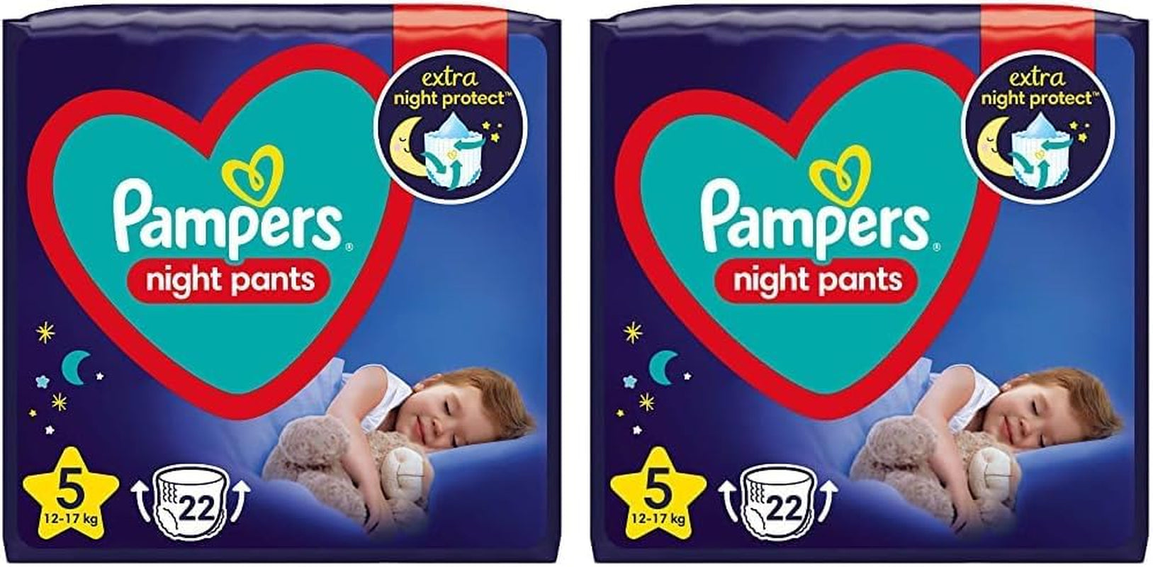 Natbukserbleer (gammel version), størrelse 5, 22 stykker, 12 kg-17 kg (pakke med 2)
