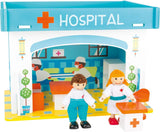 Small Foot 10852 Legehus Restaurant Lavet af træ, Med 2 dukkefigurer, tilbehør og aftageligt tag, Fra 3 år Dukkehuse Naty Shop Hospital