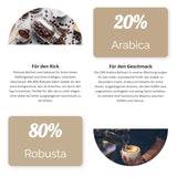 SEEBÄR KAFFE - Ekstra stærke kaffebønner - 500g - Lav syre og intens aroma - Hele bønner til fuldautomatiske kaffemaskiner, espresso og fransk presse - Højt koffeinindhold og lav syreindhold