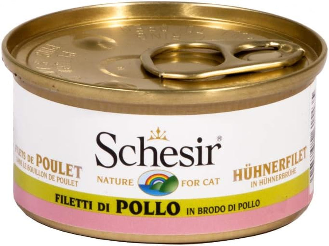 Kyllingefileter til katte i suppe, våd kattefoder i din egen madlavningssuppe, 24 dåser x 70 g