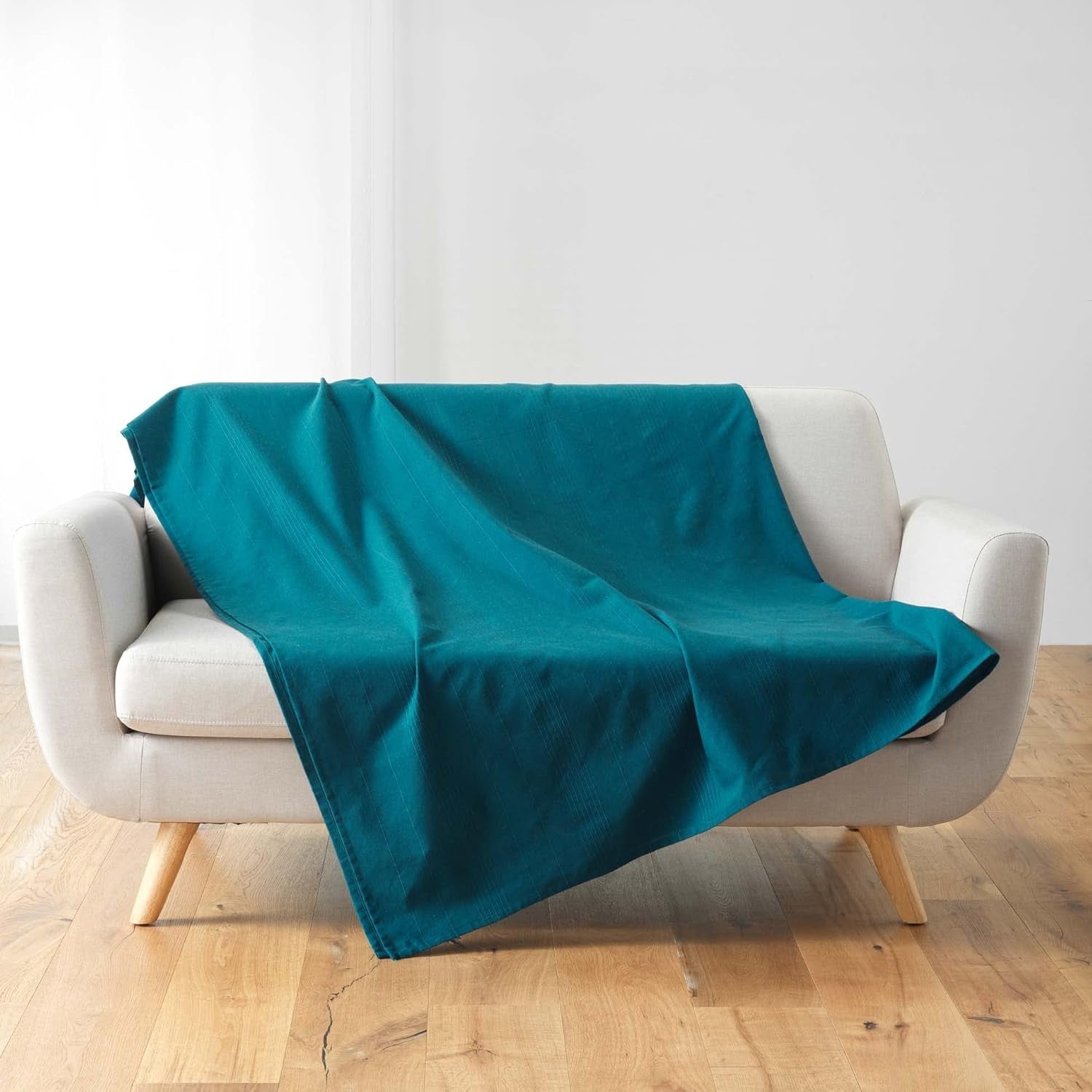 Douceur D'Intérieur, Tæppe (220 X 240 Cm) Lucile Curry, Polycotton, Ensfarvede senge og tæpper Douceur d'Intérieur Blå 220 X 240 Cm