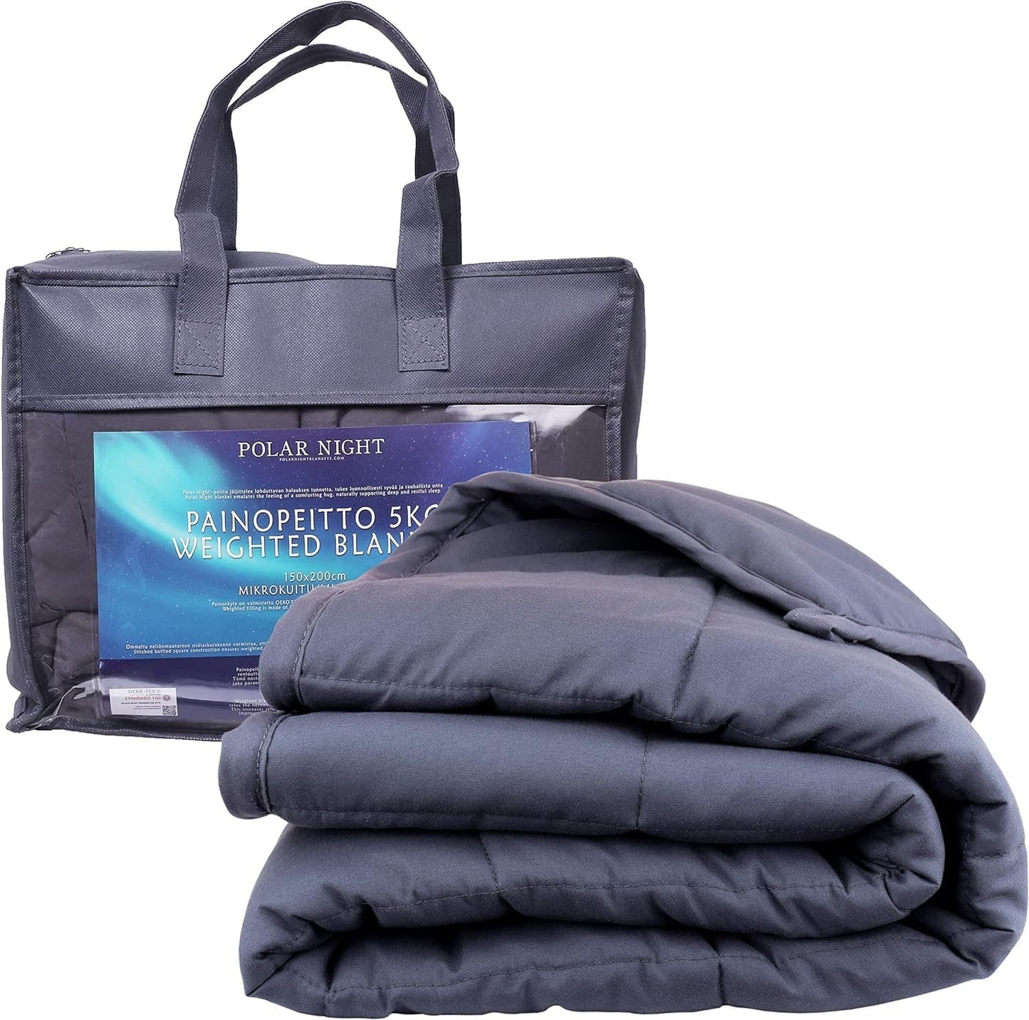 Polar Night vægtet tæppe til voksne 150 X 200 Cm, 9 Kg - Vægtet tæppe til dyb søvn, tungt tæppe, terapitæppe lavet af 100% mikrofiber, afslappende tæppe Oeko-Tex® 100 Standard quilt Senge og tæpper Polar Night 155 X 220 kg 13,0 kg