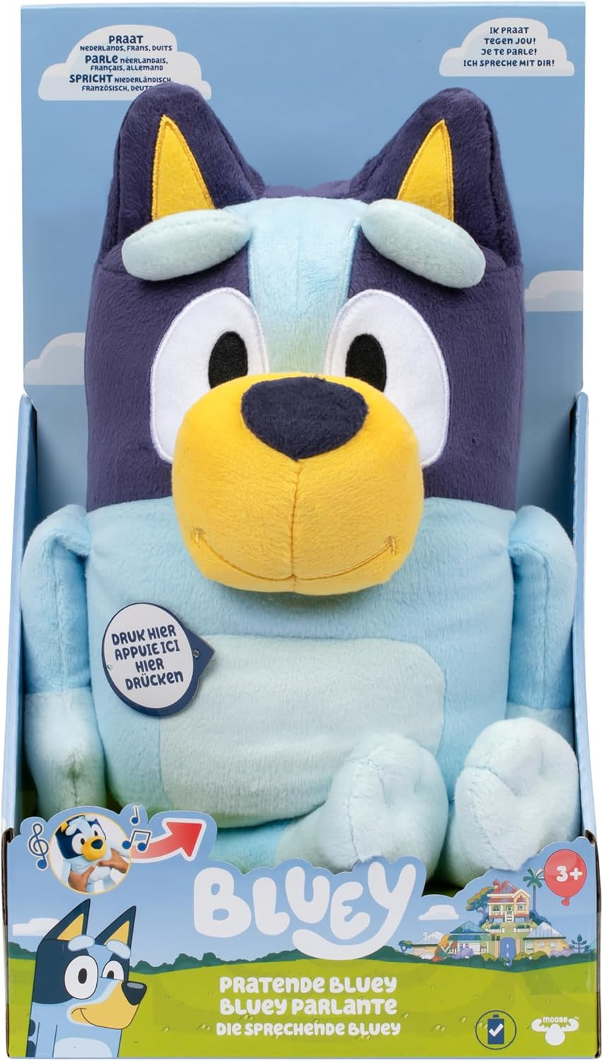 Bluey Plyslegetøj med lydeffekter, Funktionelt Plyslegetøj, Interaktivt Plyslegetøj, Talende Plyslegetøj, Plyslegetøj (33 cm) Naty Shop Dolls Standardtitel