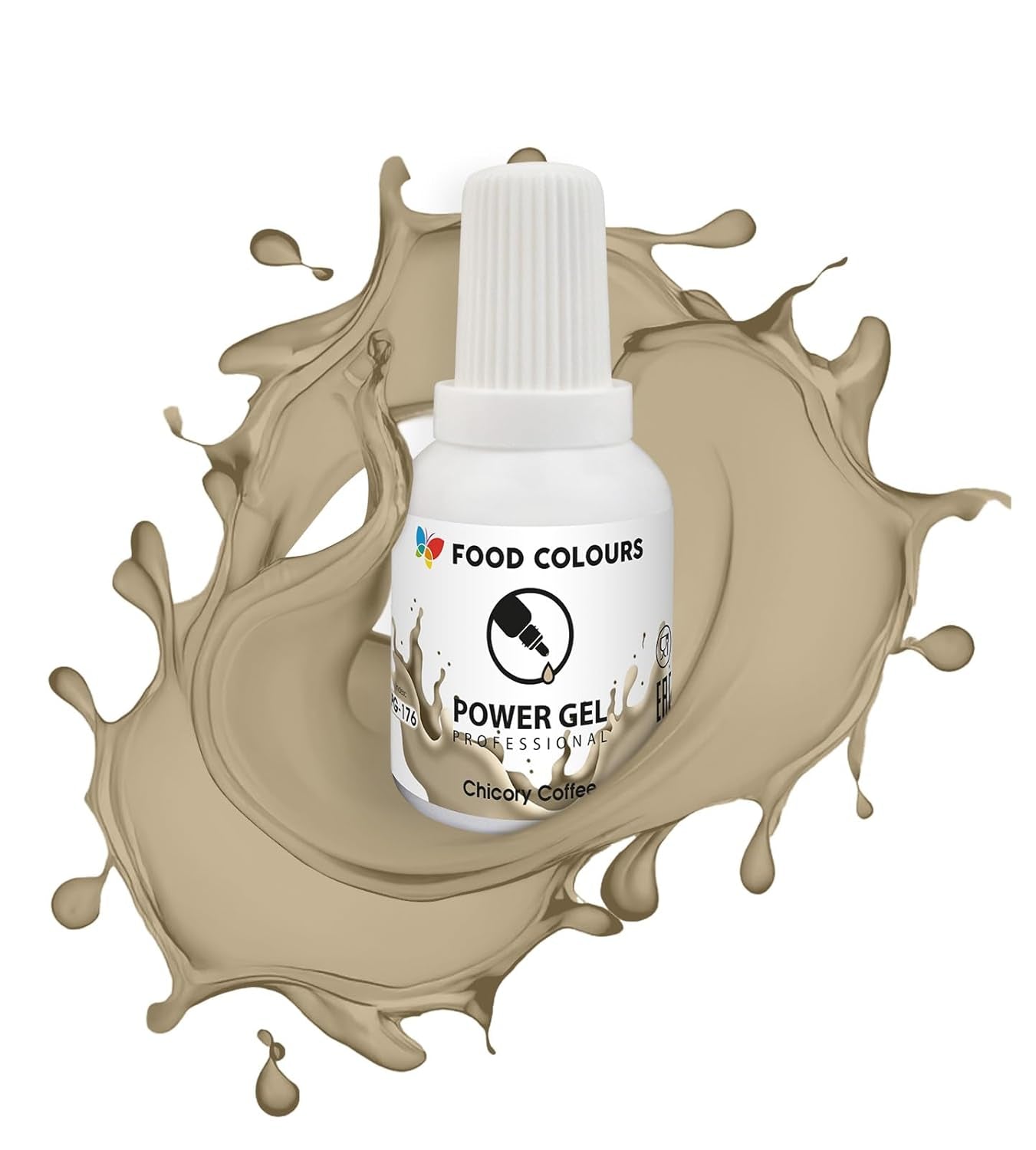 Gel madfarve, beige, champagnefarve, 20 g. Food coloring for a wide range of applications for decorating cakes, tarts, cream, sponge cake, royal icing, macarons.