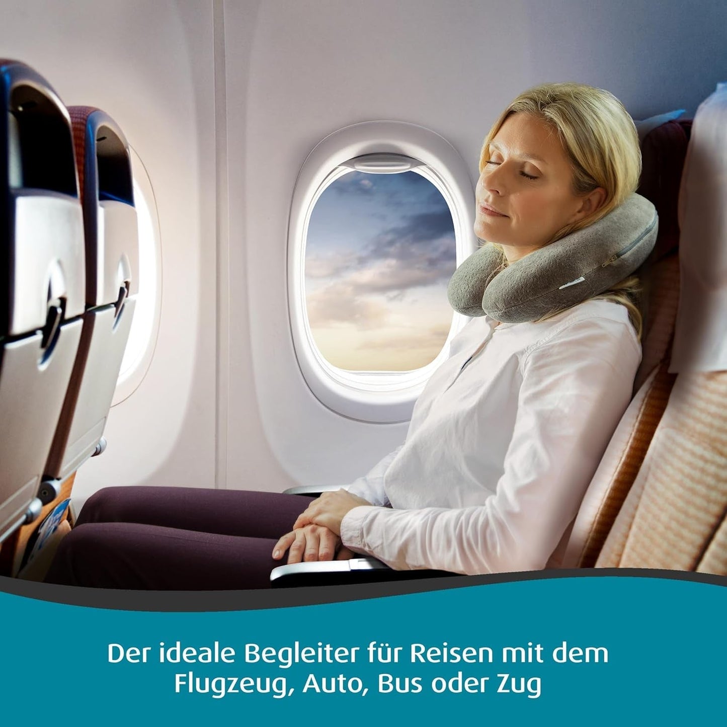 TEMPUR Transit rejsepude Komfortabel viskoelastisk nakkepude materiale Ideel til rejser med bus, tog, bil eller fly 30 x 28 x 8 cm