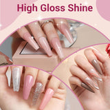 Modelones 35 stk Gel neglelak sæt, UV neglelak sæt med 48W lampe, nøgen brun hvid pink gel neglelak sæt, UV gel negle lak sæt med top coat base negle studio sæt