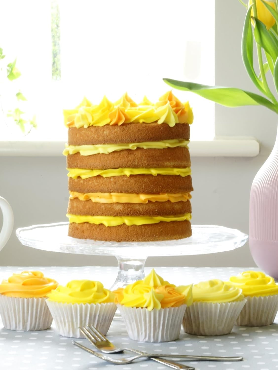 Sugarflair Pasta Madfarve Gul Sæt med 4 Pasta Mad Farve Fondant Marcipan Sugar Pasta Smørcreme og mere: Påskelilje Canary Yellow Creme Æg Melon Sæt med 4