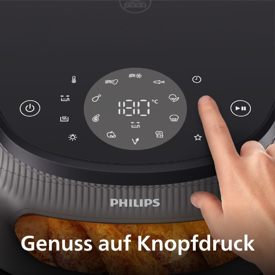 Philips Airfryer 3000 Series 6.2L, Madlavningsvindue, 16 tilberedningsfunktioner i 1, Rapidair plus-teknologi, Fedtfjernelse, Opskriftsapplikation Homeid Appliances Naty Shop
