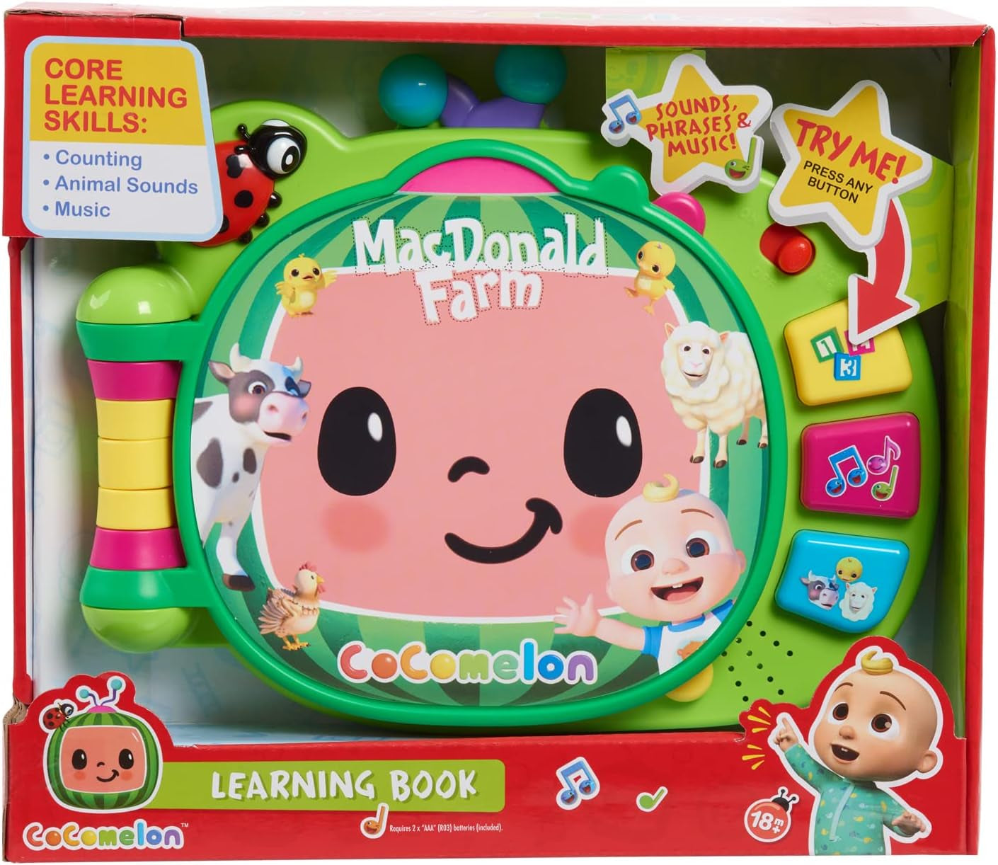 CoComelon , J.J læringsbog, læringsfunktioner og elektronik, legetøj til børn fra 18 måneder, CCM10 (fransk version) Bebe Toys Naty Shop
