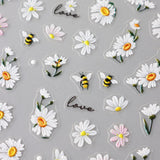 5 stk Geprägte Gänseblümchen Nagelsticker Selbstklebend Blumen Nagelaufkleber Gänseblümchen Schmetterling Nagel Sticker Nageldesign Aufkleber Nägel Zubehör Blume Nail Sticker Flower Nail Art Stickers