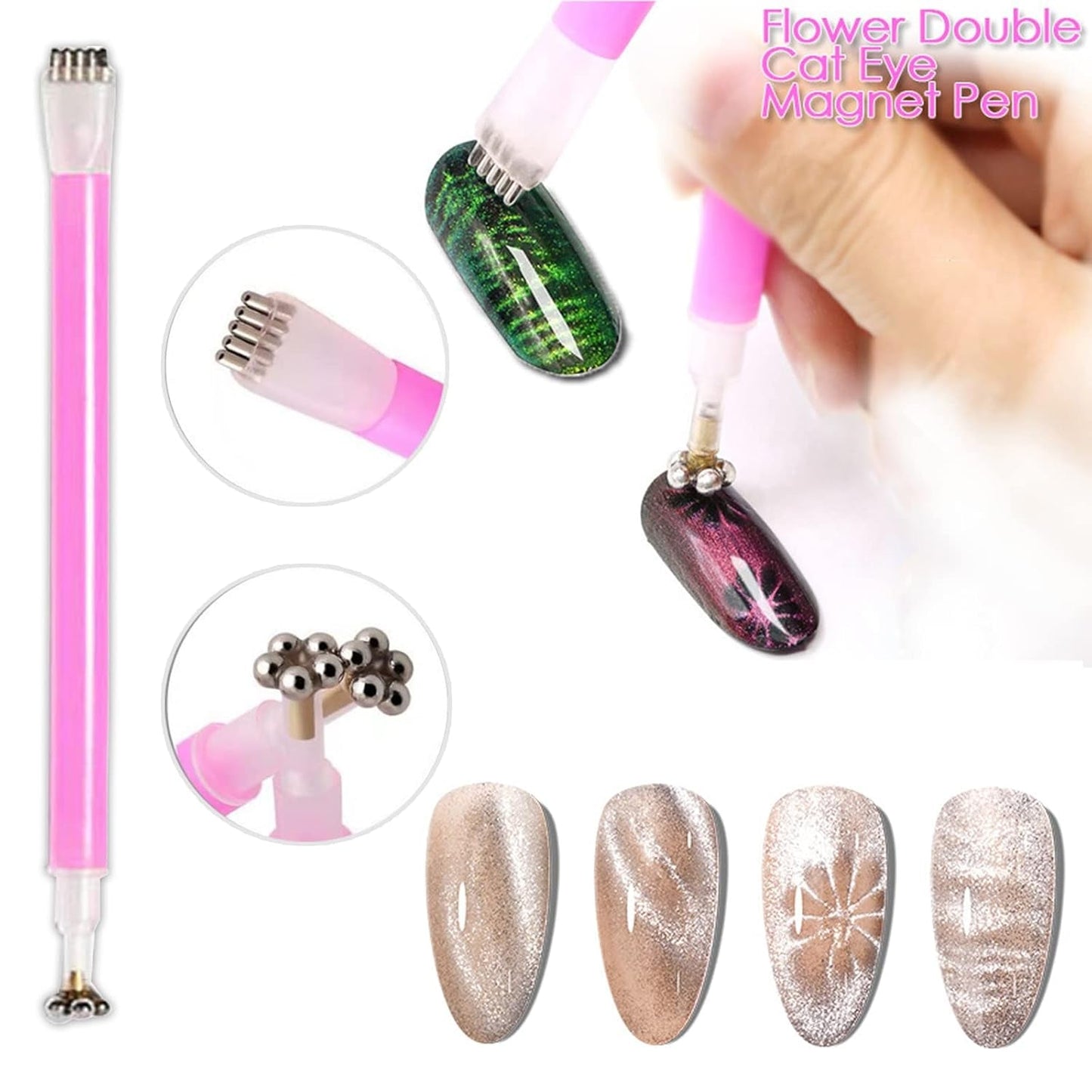 14 Stück Nail Art Werkzeug Magnetstift DIY Magic 3D Magnet Stick Set Verwendung Mit Cat Eye Gel Pulver Oder Nagelack - Magnetic Stift Katze Eye Pen Für Ideal Katzenaugen Magische Effekt