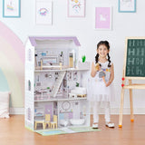 Teamson Kids Olivias Little World Giant dukkehus med 16 dukketilbehør, trædukkehus med møbler, 3-etagers, børnedukkehus til 12 tommer/30 cm dukker, alder 3 år+ Naty Shop dukkehuse