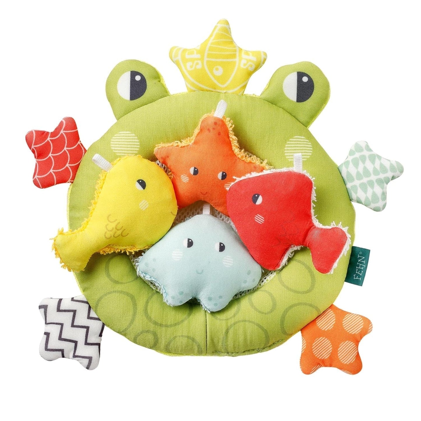 Fehn Frog Badenet - Babybadelegetøj til badekar - Flydende vandlegetøj til glædeligt bad - Badelegetøj til babyer og småbørn fra 0+ måneder Bebe Naty Shop Toys Standardtitel