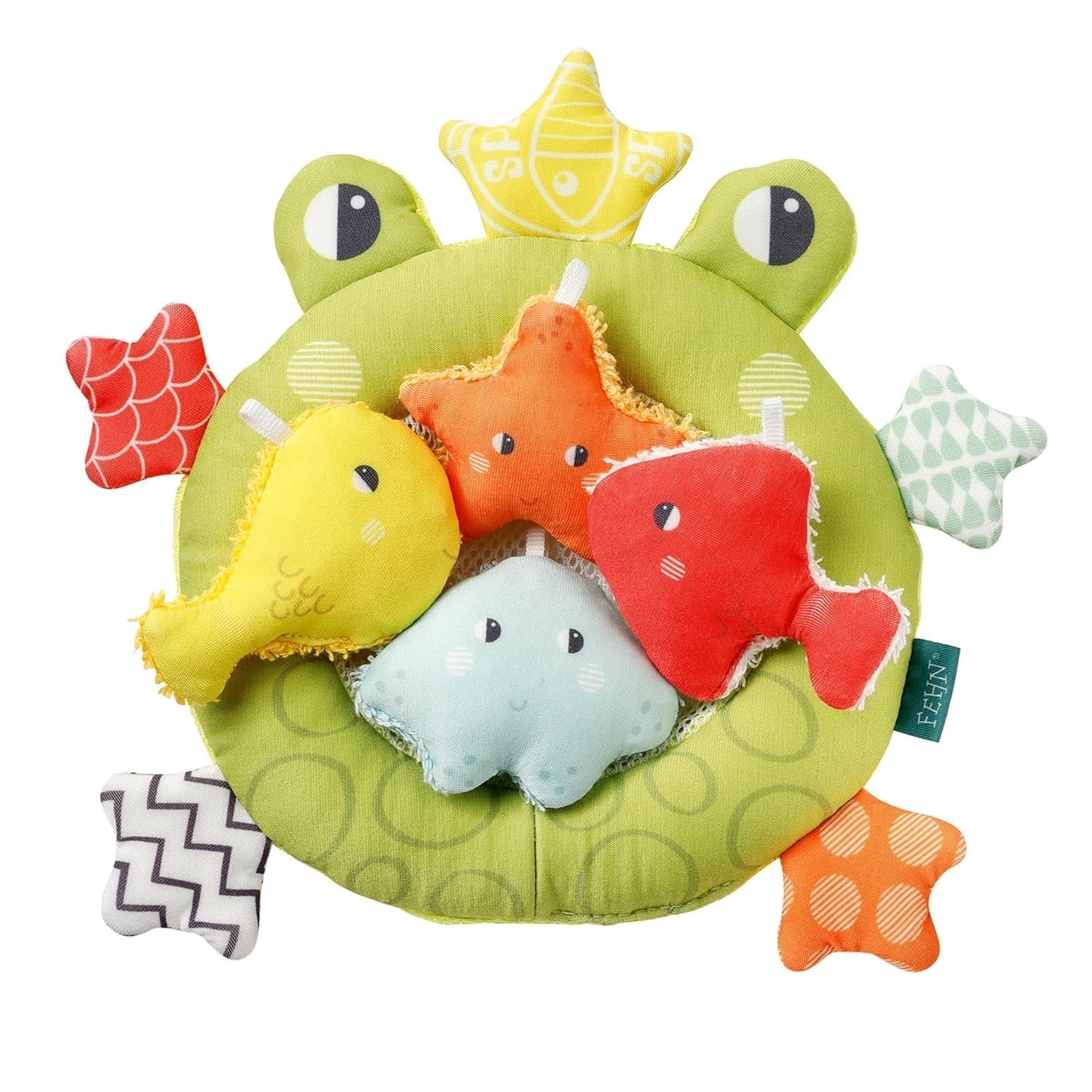 Fehn Frog Badenet - Babybadelegetøj til badekar - Flydende vandlegetøj til glædeligt bad - Badelegetøj til babyer og småbørn fra 0+ måneder Bebe Naty Shop Toys Standardtitel