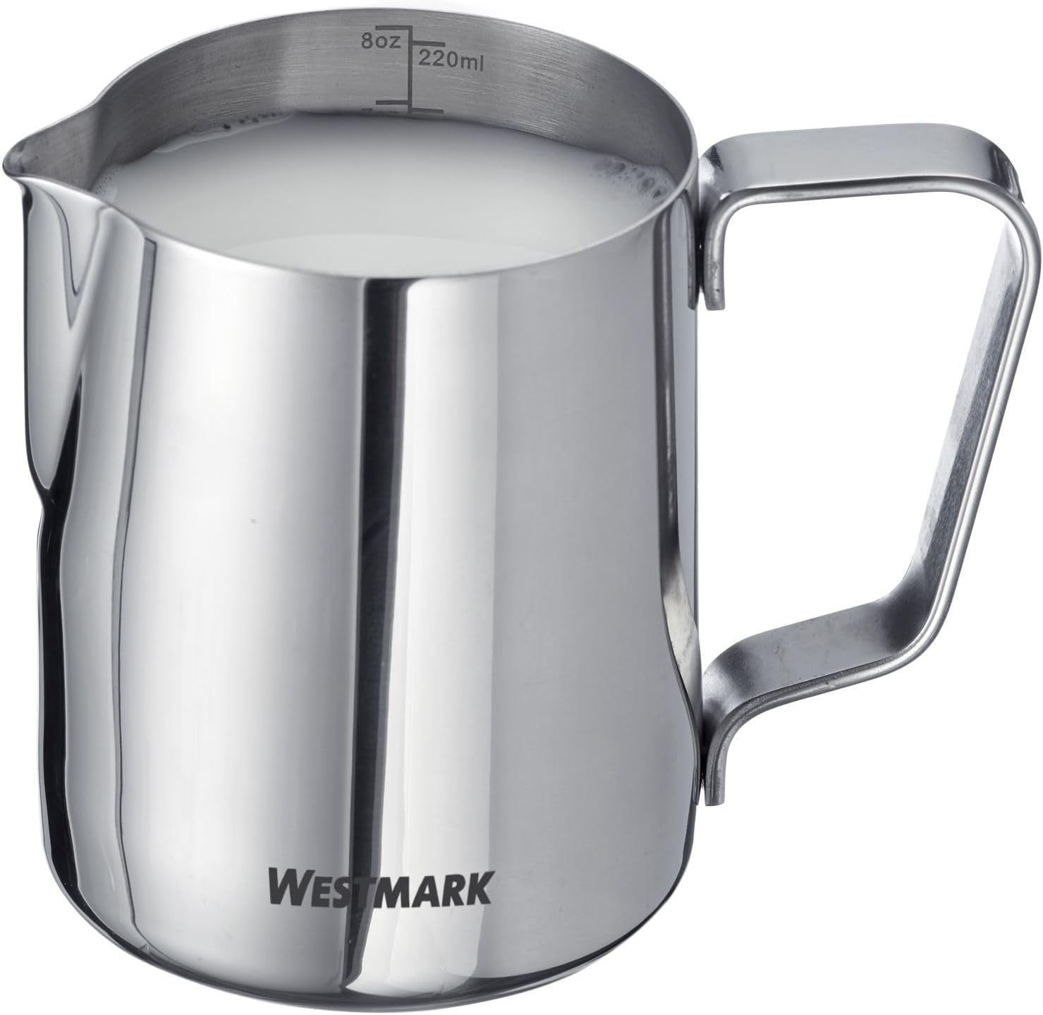 Westmark Brasilia Mælkekaraffel 200 ml - ideel til kaffefløde, mælk, honning og andre tilsætningsstoffer til kaffe og te, barista tilbehør - rustfrit stål