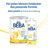 BEBA Junior 2+ mælkedrik fra 2 år, med HMO, alderssvarende proteinindhold, kun laktose, ingen palmeolie, ingen fiskeolie, småbørnsmad, babymælkpulver, pakke med 6 (6 x 800 g)