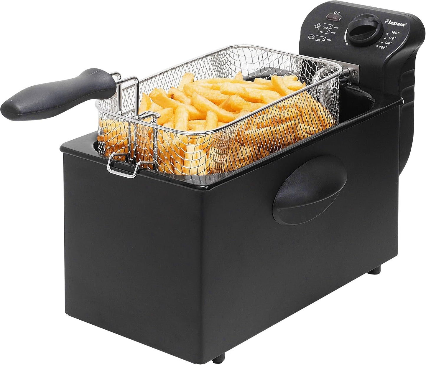 Bestron oliefrituregryde med koldzoneteknologi, 3,5 liter, 2000 watt Hvidevarer Naty Shop Sort Single