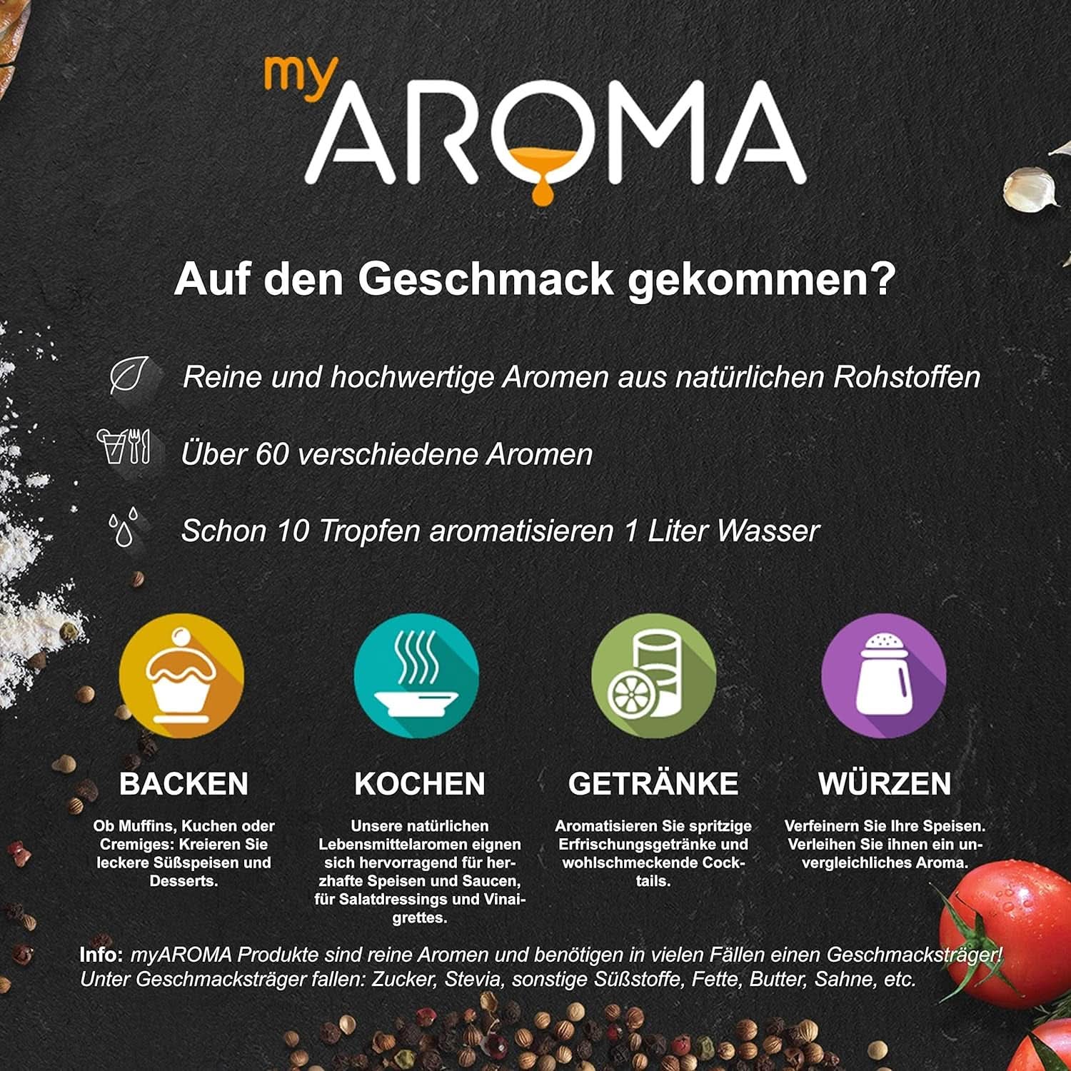 Myaroma | Sæt: Forest & Meadow - Ren naturlig smag med frugtsmag og frugtsmag (5 x 10 ml) | Sukkerfri og usødet Naty Shop sødemidler