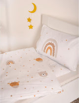 Herding Babybest Little Friends Winterbettwäsche, Kopfkissenbezug 40 X 60 Cm Mit Hoteleinschlag, Bettbezug 100 X 135 Cm, Mit Zwißwerfer, 100 % Baumwolle/Flannel, Weiß, Twin Naty Shop