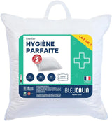 Bleu Câlin Sæt med 2 rektangulære antimide, antibakterielle puder, blød komfort, T 60X60 Cm, 100% bomuld, perfekt hygiejnesortiment Naty Shop standardpuder