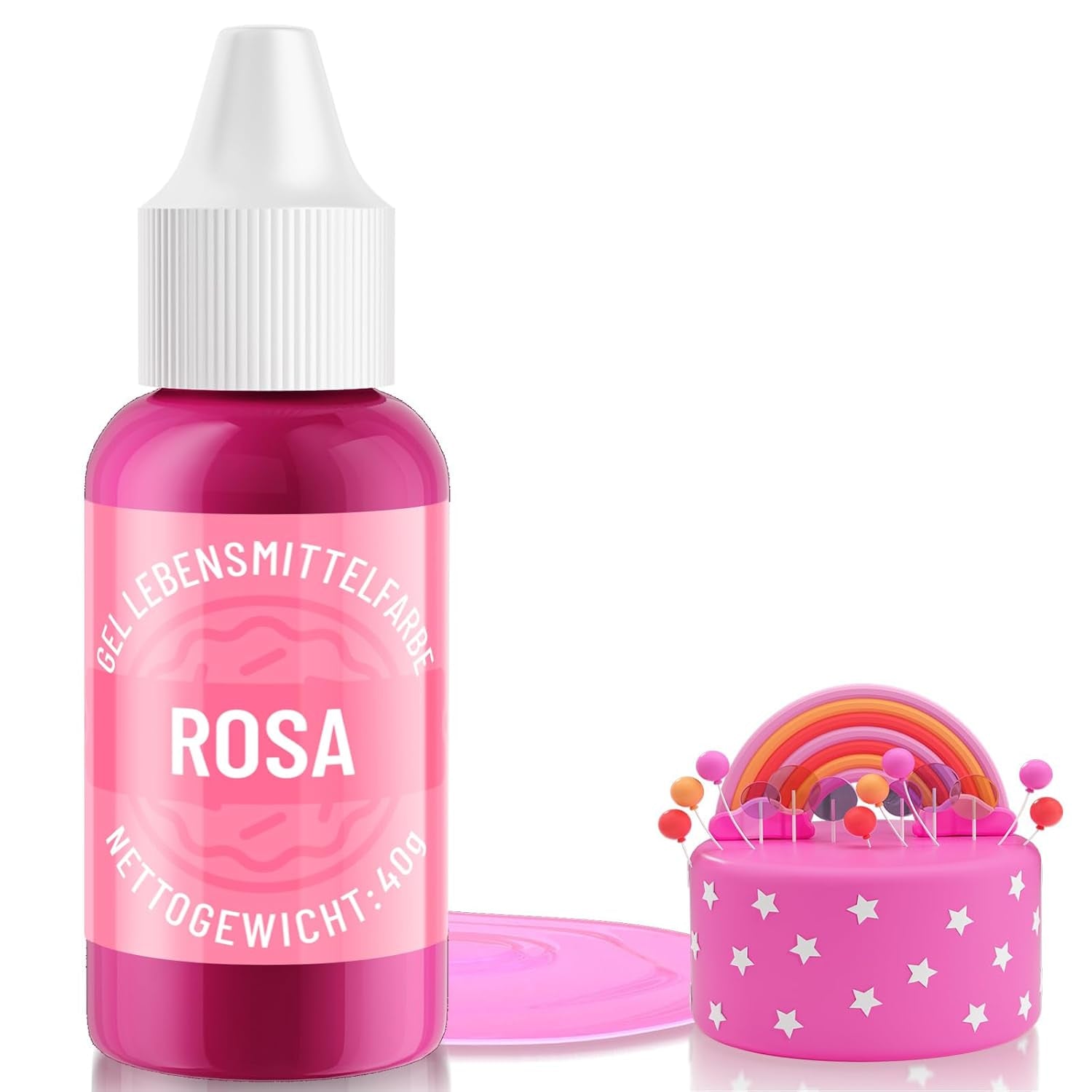 Sort gel-madfarve - 40 g gelébaseret madfarve, sukkerfri madfarve, højkoncentreret, til bagning af kager, makroner, glasur, fondant, småkager, donuts