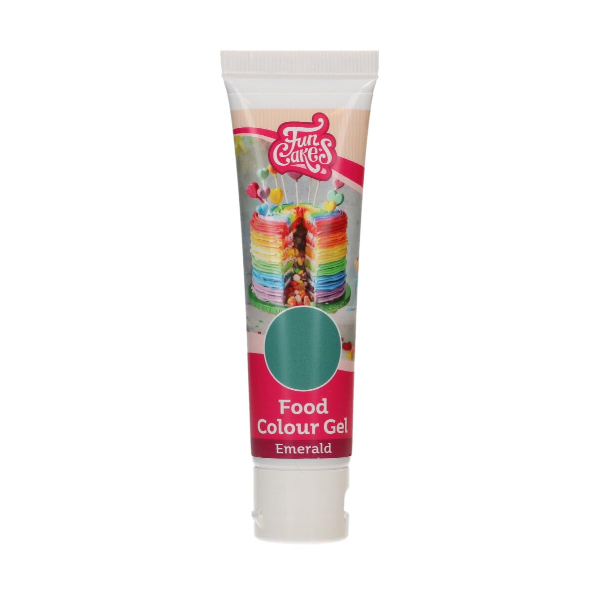 Funcakes Food Color Gel Emerald: Højkoncentreret madfarve til dej, creme, fondant og marcipan. Nem dosering. Enkelt dråbe for at skabe levende farver. Halal. 30 g.