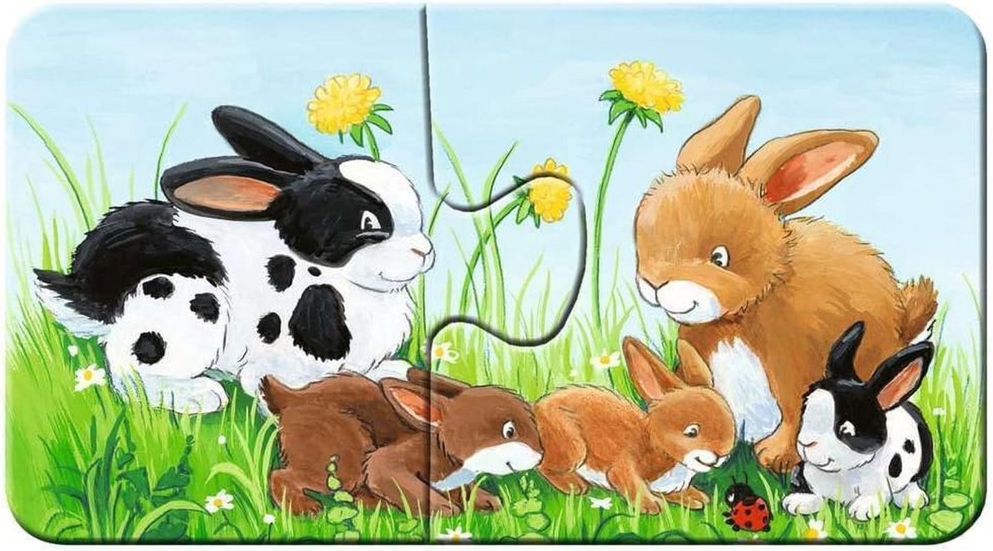 Ravensburger Puslespil til børn - 05072 Farm Animal Families - Mit første 9X2 puslespil - Puslespil for 2-årige Puslespil Naty Shop