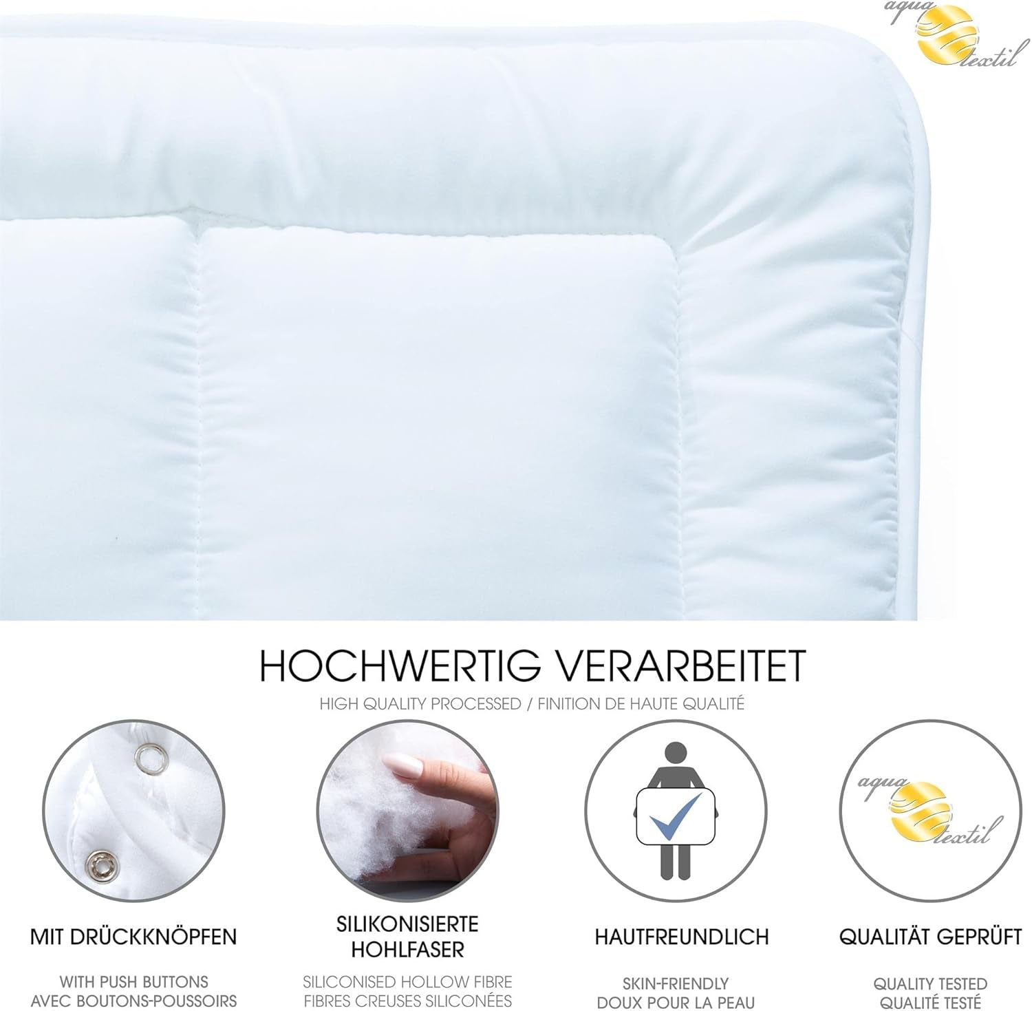 Aqua-Textil Soft Touch Sæt til børn Dyne 100 X 135 Cm 250G og 350G med pude 40 X 60 Cm 150G Dyne 4 sæsoner Klimastyring Oeko-Tex Dyner og dyner Naty Shop