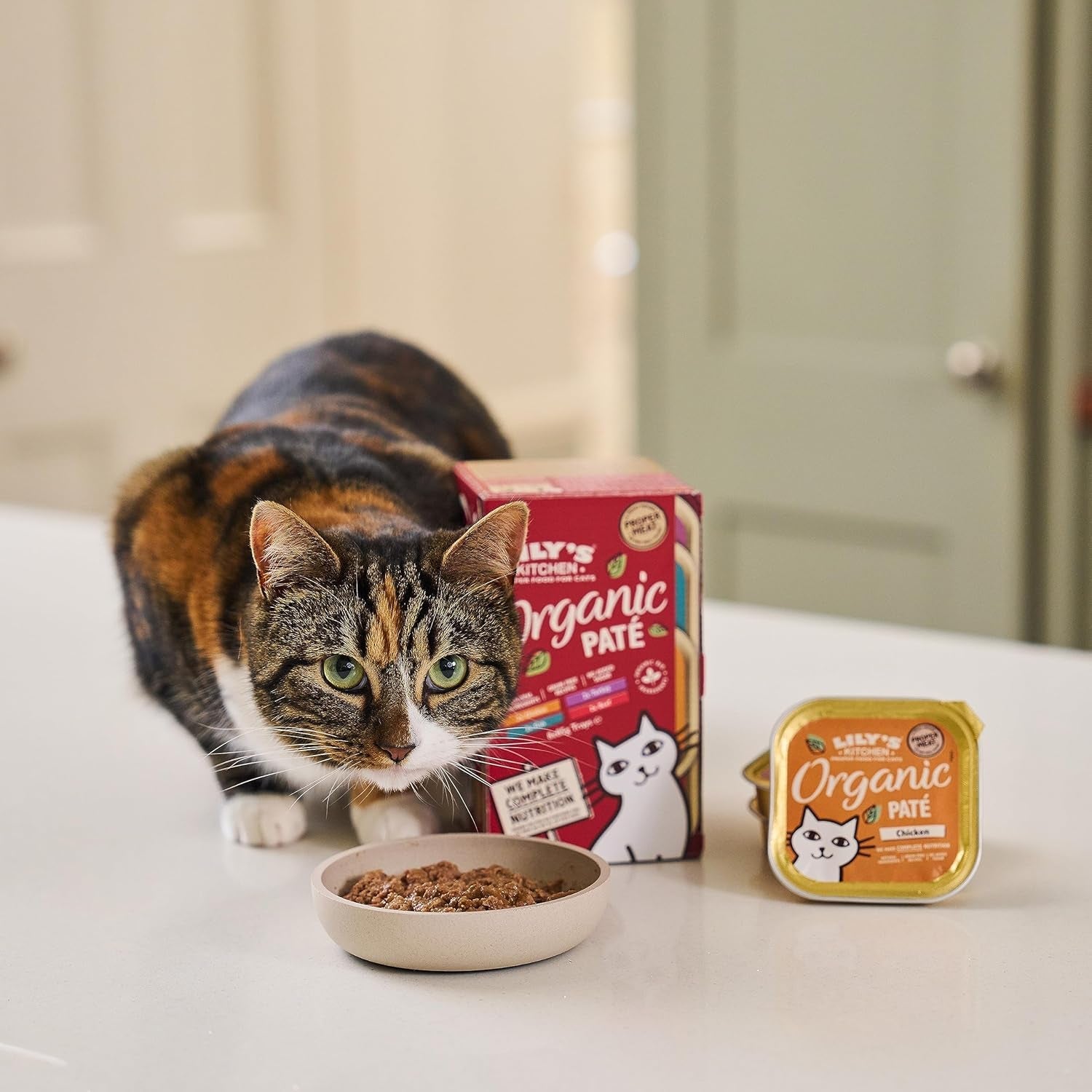 Lily's Kitchen Naturlig ingrediens Våd voksen kattefoder Multi-bakke pakke Økologisk pletfri korn 4 x (8 x 85 g)