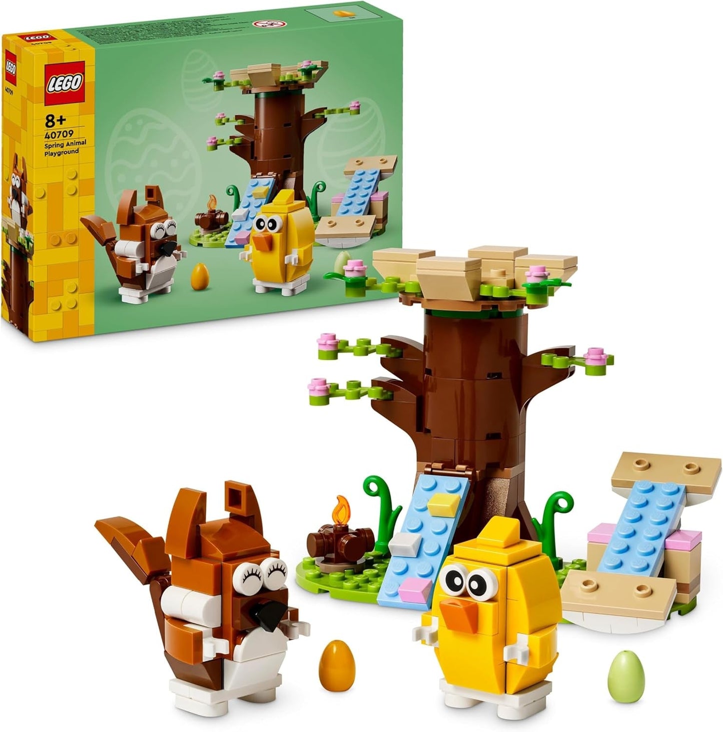 LEGO Spring Dyrelegeplads, Fugle- og Egernbyggesæt, Træhuslegesæt til børn, Gaveidé til 8-årige drenge og piger, Dyresæt, Dyrefigurlegetøj 40709 Byggesæt Beuche den LEGO-Store Standardtitel