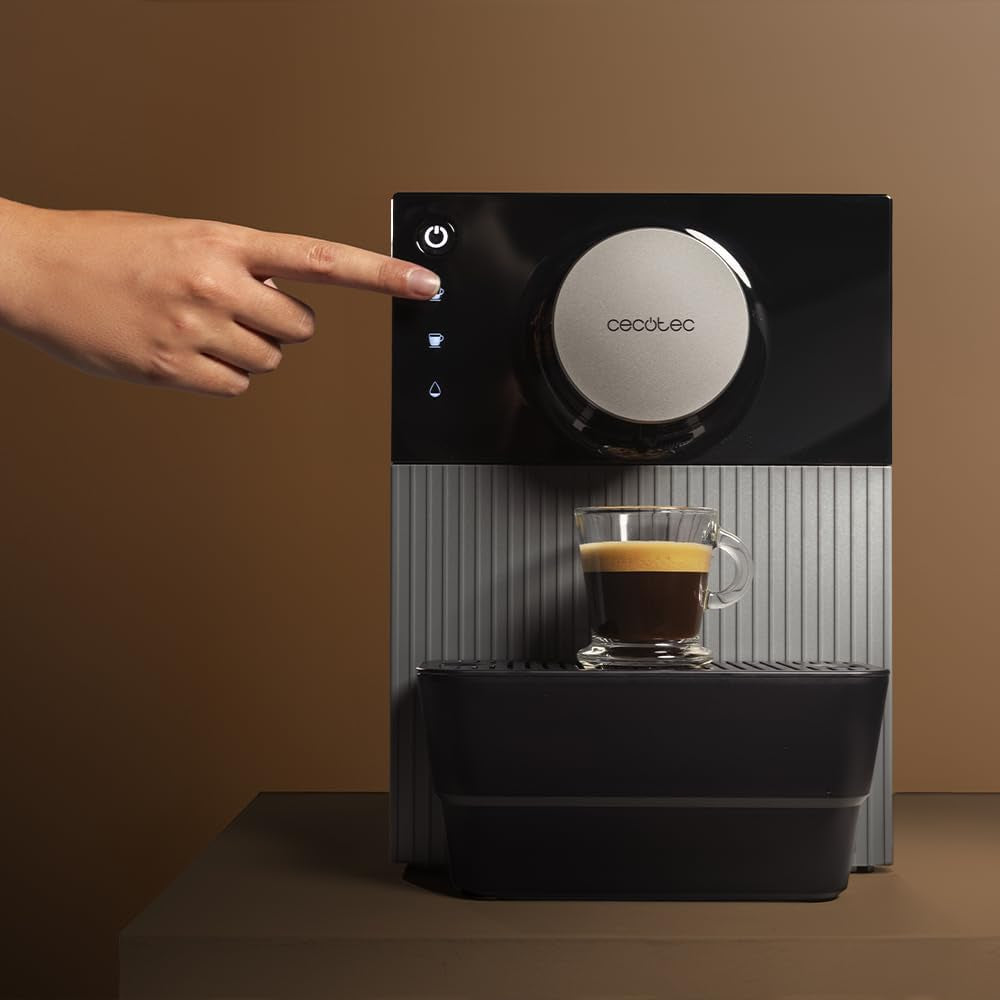 Cecotec Cremmaet Cube kompakt espressomaskine, 1350 W, pressesystem 10 g, præ-infusionssystem, 19 bar, termobloksystem, 5 slibeindstillinger, touch kontrolpanel