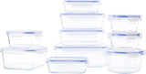 Amazon Basics madbeholdere af glas med låg 20 pakke (10 beholdere + 10 låg) BPA-fri klare blå madopbevaringsbokse Naty Shop 20 enkelt