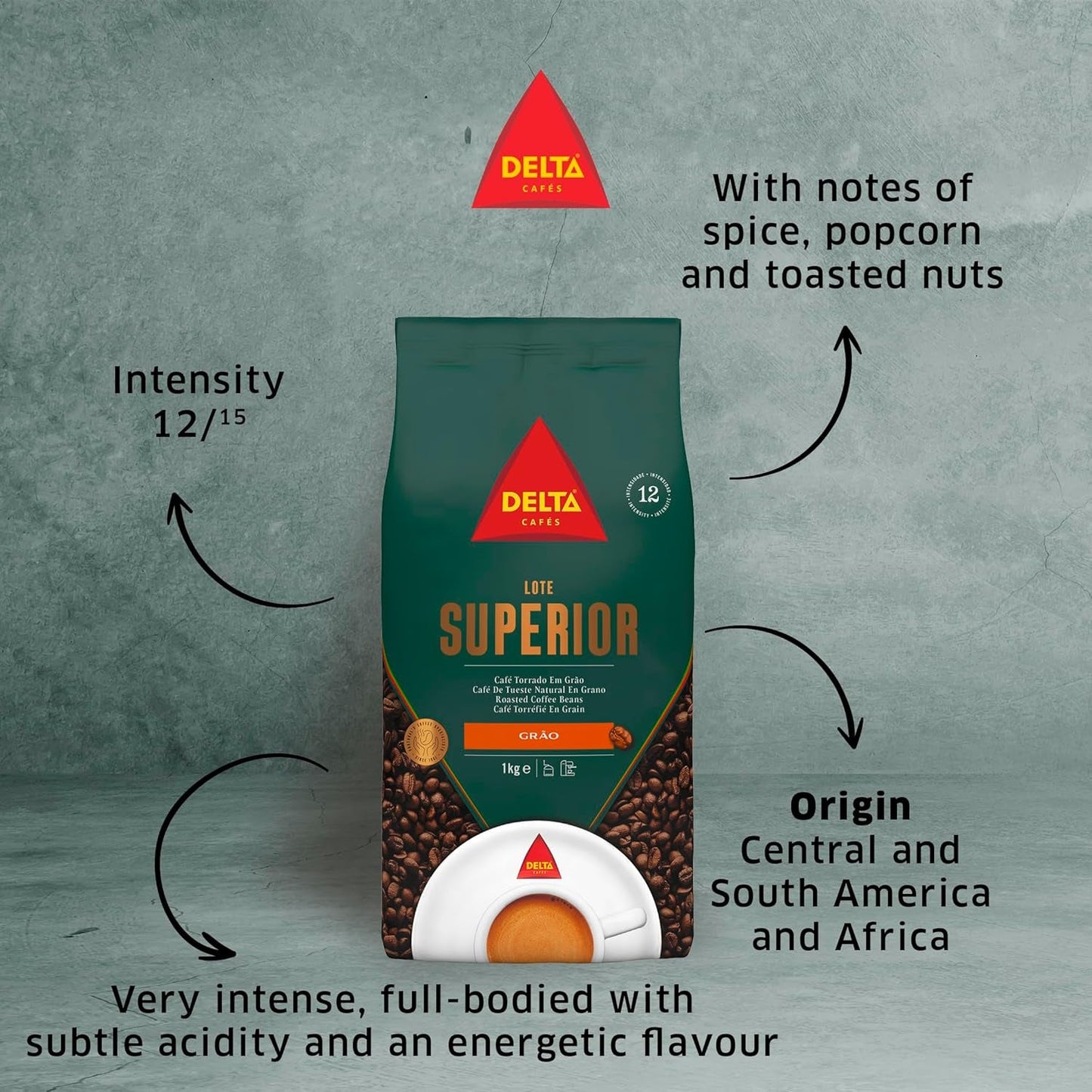 Delta Superior Premium kaffebønner, 1 kg
