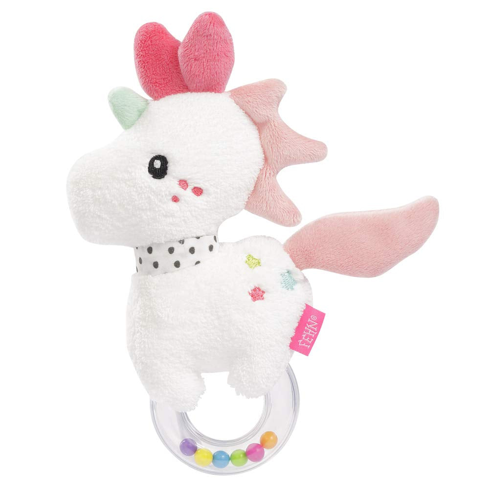 Fehn Octopus Legetøj Ring Bell - Rasle, knirke, føle motoriske færdigheder Legetøj - Blødt stof Baby Plys Legetøj - Baby og småbørns legetøj 0+ måneder Babylegetøj Naty Shop Unicorn