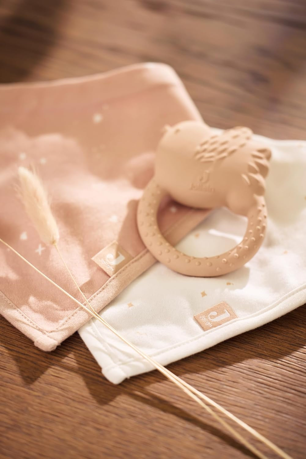 Jollein Natural Rubber Baby Bringning - Smukke Fugle - Baby Bringning - Bringehjælp - Harmløs og BPA Fri - Baby Legetøj