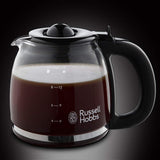 Russell Hobbs kaffemaskine [Digital timer, brusehoved for optimal udsugning og aroma] Farver+ Creme (1 til 10 kopper, 1,25 L glaskaraffel, varmeplade, 1100W) Filterkaffemaskine 24033-56