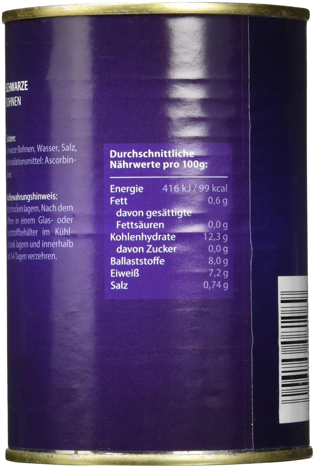 Sorte bønner, pakke med 12 (12 x 425 ml)