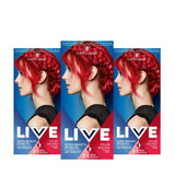 Live Ultra Bright eller Pastel rødt hårfarve 3-pak semi-permanent farve Holder op til 15 vaske - 092 Pillar Box Red Naty Shop Pillar Box rødt hårfarve 3-pak (pakke med 1)