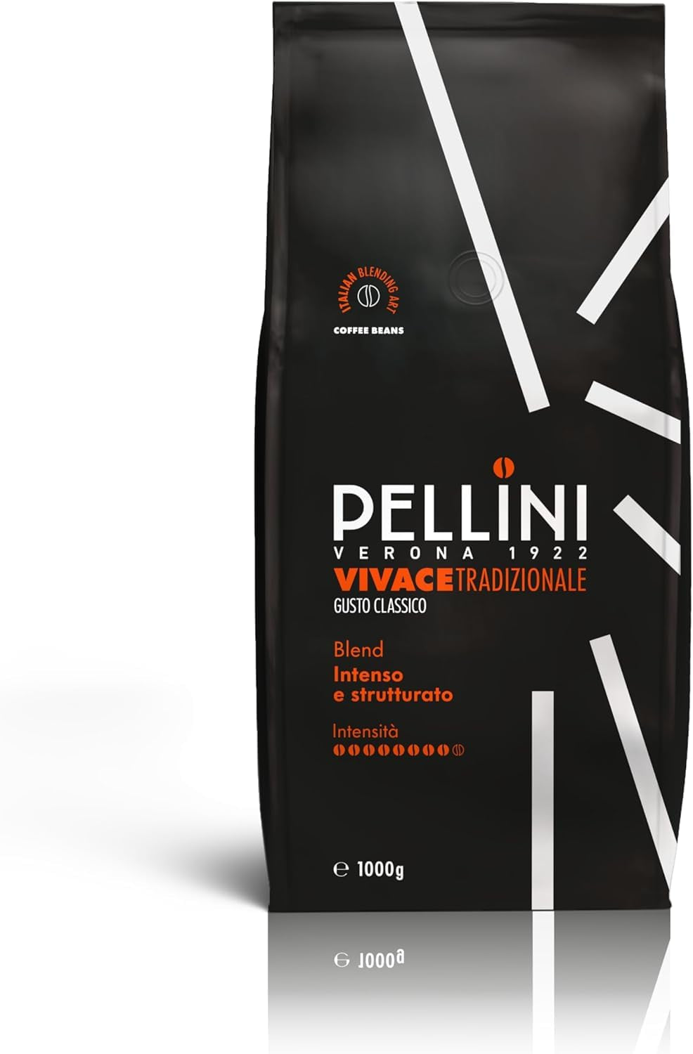 Pellini N.82 Vivace, Kaffeebohnen for Espresso 1 kg, Arabica- og Robusta-Mischung mit Kräftigem og Ausgefungem Gesmack, Mittlere Röstung