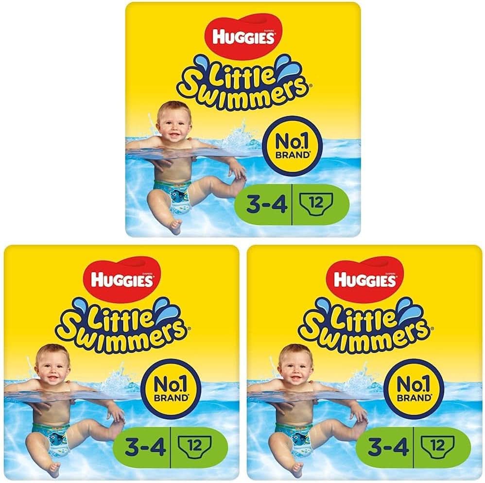 Huggies Little Swimmers Schwimmwindeln Größe 3/4 7-15 Kg 3Er Packung (1 X 12 Stück, Stk)) Naty Shop