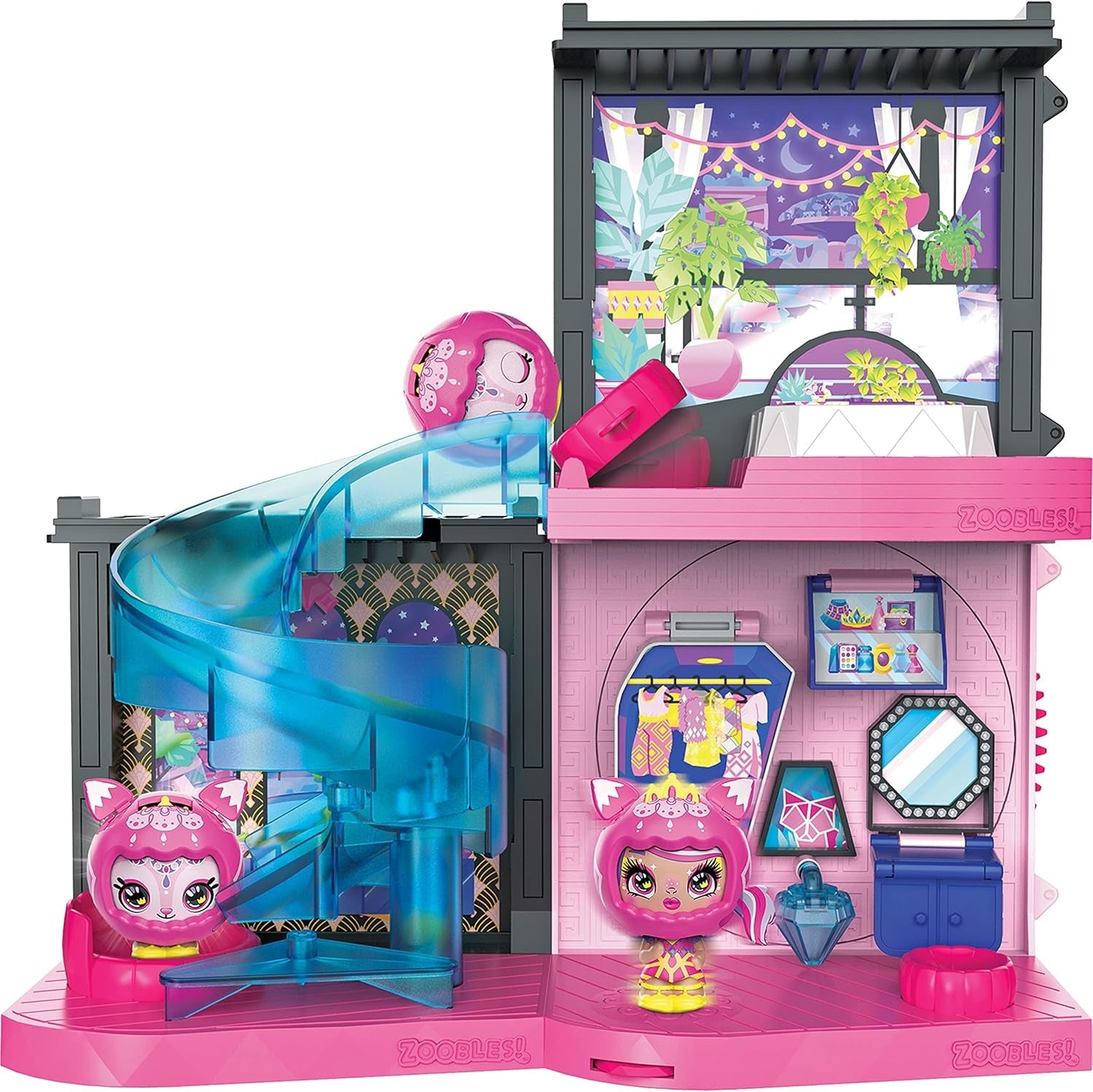 Zoobles Magic Mansion Transformerbart 6-værelses drømmehus, rutsjebane og tilbehør
