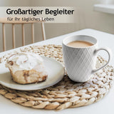 MIAMIO - Keramisk porcelænssæt, 24 dele, kombineret service til 6 - Tåler opvaskemaskine og mikroovn - Palmanova Collection (hvid)