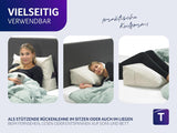 Traumnacht Cosy Rygpude, læsepude, 70 x 40 cm beige, aftageligt og vaskbart betræk af 100% polyester, praktisk sidelomme, Øko-Tex certificeret, produceret efter tyske kvalitetsstandarder