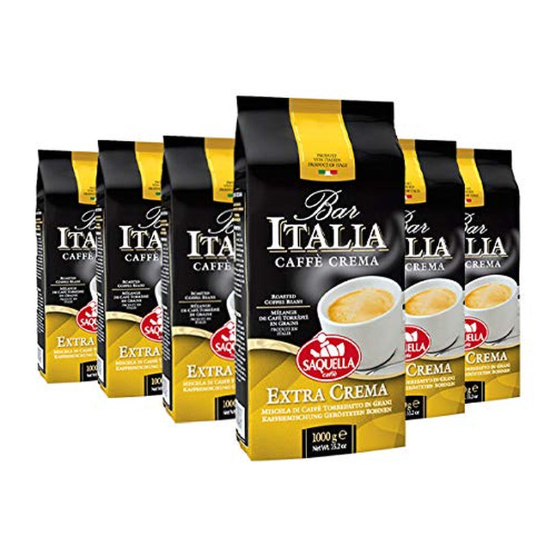 Kaffebønner Caffe Espresso Bar Italia Extra Crema, pakke med 6 (6 x 1 kg)