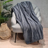 Sengetæppe HOMLA Noah 220 X 240 Cm - sengetæppe sofa behageligt tæppe - luftigt og blødt - grå polyester Senge og tæpper Besuche den HOMLA-Store
