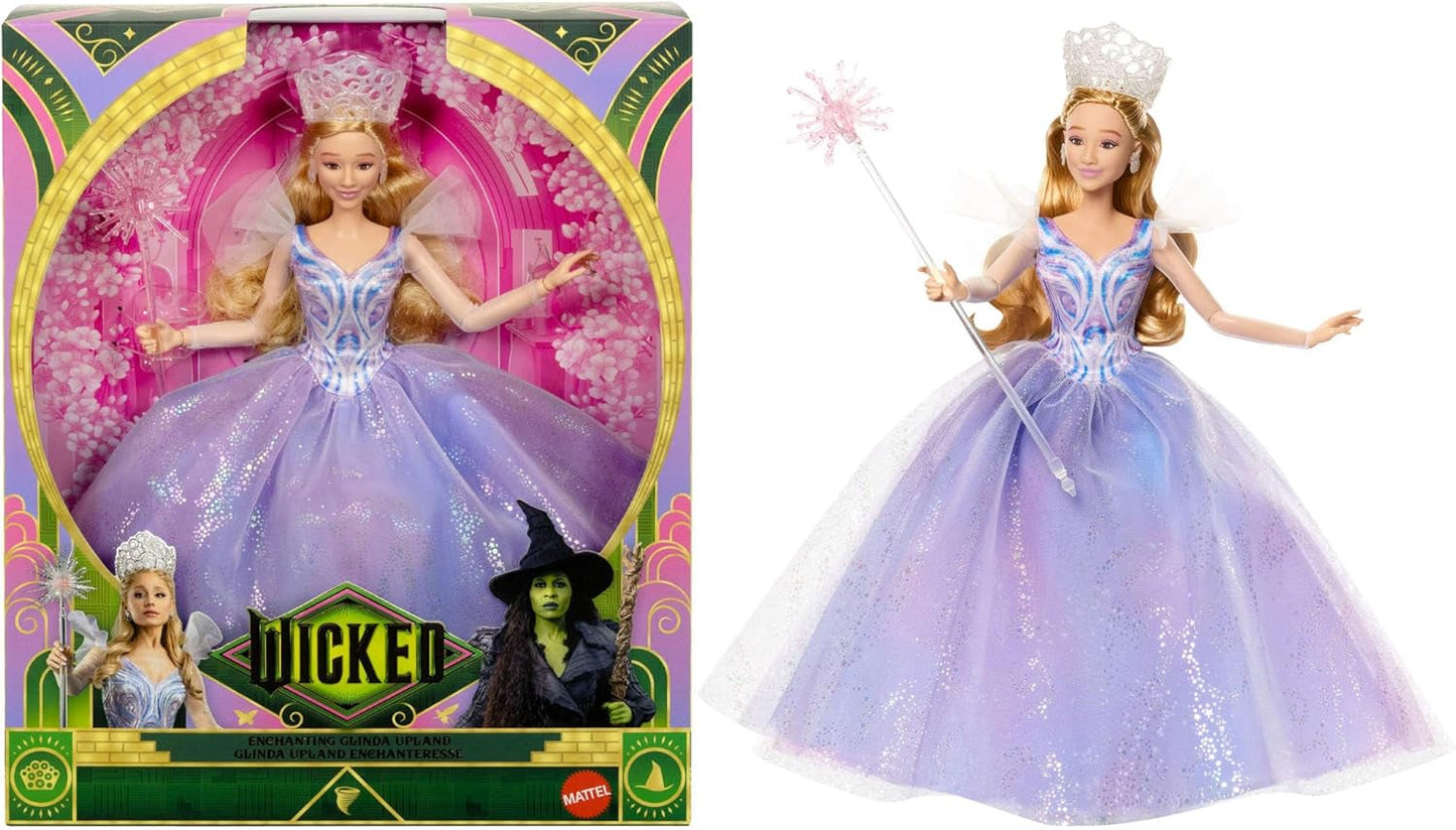 Mattel Wicked: Part 2 af Universal Pictures Glinda Deluxe Doll med aftageligt outfit og 3 tilbehør, inspireret af filmen, JFM13, [Multicolor]