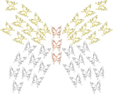 80 stk 3D Butterfly Nail Charms Legering Sommerfugl Guld Sølv Glitter Negle Art Decorations Negle Smykker Tilbehør DIY Manicure til kvinder